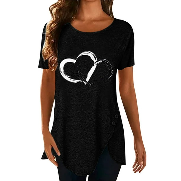 Details about / Hanes Women/'s Size Small Short Sleeve Grey T-Shirt With A Heart